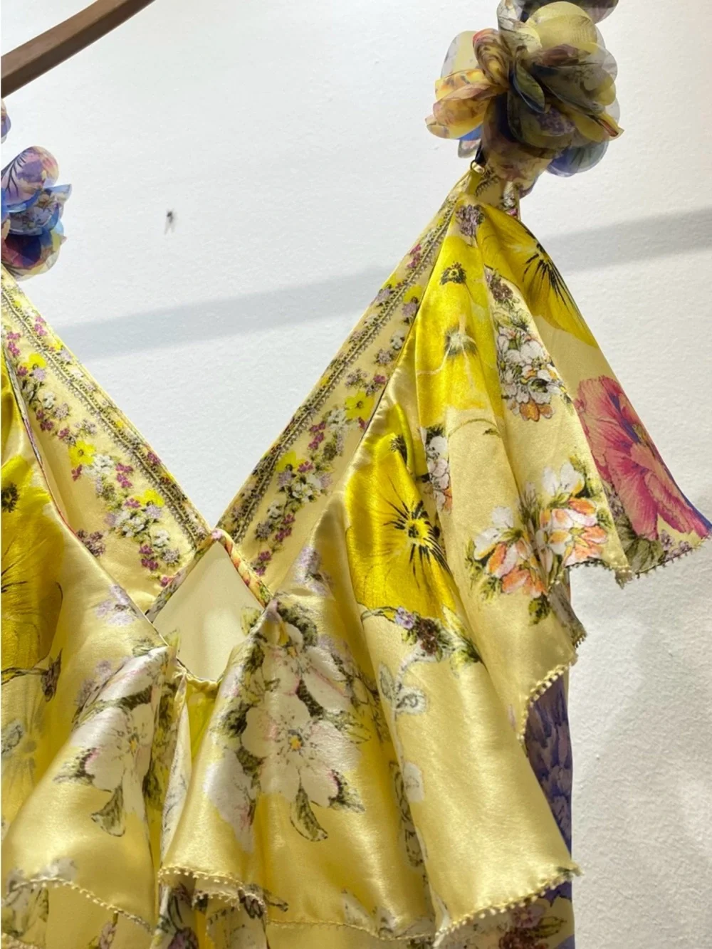 Camilla Yellow Floral V-Neck Maxi Dress with Multicolor Print - Picture 11 of 11